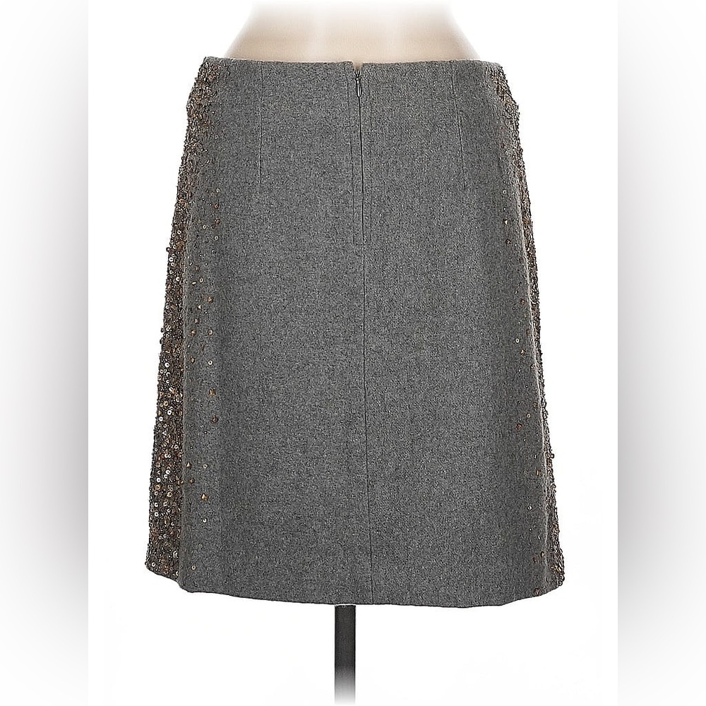 $298 Anthropologie MOULINETTE SOEURS wool Beaded Felt Pencil Skirt Size 6 - Picture 6 of 7